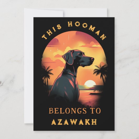 おもしろいAzawakh犬の親パーソナライズされた 案内状 (正面)