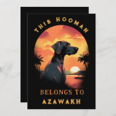 おもしろいAzawakh犬の親パーソナライズされた 案内状 (正面/裏面)