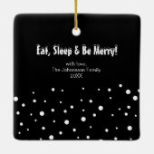 おもしろいB&W |ドイツの羊飼い |クリスマスカスタム。 セラミックオーナメント (裏面)