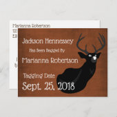 おもしろいBagged Buck Save the Date 案内ポストカード (正面/裏面)