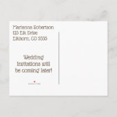 おもしろいBagged Buck Save the Date 案内ポストカード (裏面)