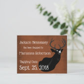 おもしろいBagged Buck Save the Date 案内ポストカード (スタンド正面)