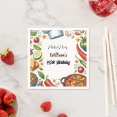 おもしろいBbqタコシェフスープポトラックパーティー40歳 スタンダードカクテルナプキン (インサイチュ)