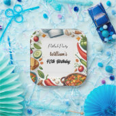 おもしろいBbqタコシェフスープポトラックパーティー40歳 ペーパープレート (パーティー)