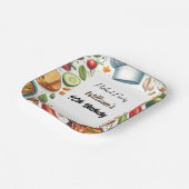 おもしろいBbqタコシェフスープポトラックパーティー40歳 ペーパープレート (傾斜あり)