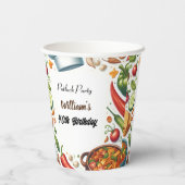 おもしろいBbqタコシェフスープポトラックパーティー40歳 紙コップ (裏面)