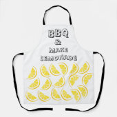 おもしろいBBQバーベキューアンドメイクレモネードことわざカスタム エプロン (正面)
