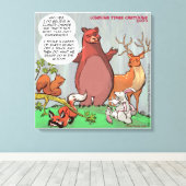 おもしろいBear In Woods Climate Changeアニメ キャンバスプリント (インサイチュ (ウッドフロア))