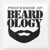 おもしろいBeardology教授 ガラスコースター (正面)