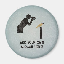 おもしろいBirdwatcher – あなたのテキスト – 絵を描金属の外観