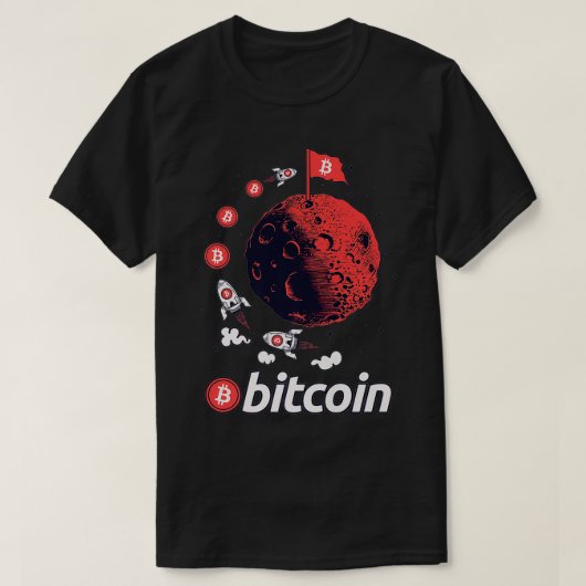 おもしろいBitcoin Moon Crypto Cryptocurrency Blockchai Tシャツ (デザイン正面)