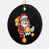おもしろいBitcoin Santa Matchingクリプトクリスマス セラミックオーナメント (左)