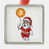 おもしろいBitcoin Santa Matchingクリプトクリスマス メタルオーナメント (正面)