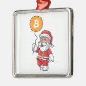 おもしろいBitcoin Santa Matchingクリプトクリスマス メタルオーナメント (左)