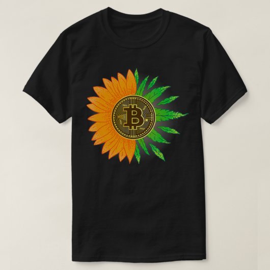 おもしろいBitcoin & Weedヴィンテージ暗号通貨マイナー Tシャツ (デザイン正面)