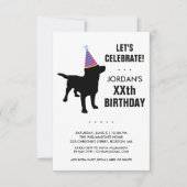 おもしろいBlack Lab Dog Birthday Partyへの招待 招待状 (正面)