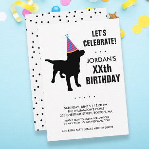 おもしろいBlack Lab Dog Birthday Partyへの招待 招待状