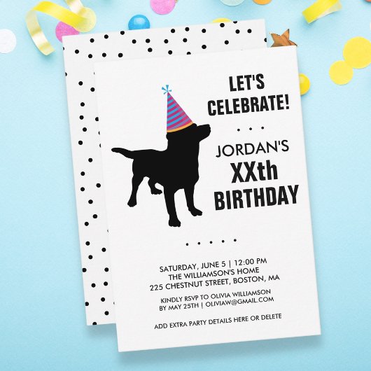 おもしろいBlack Lab Dog Birthday Partyへの招待 招待状