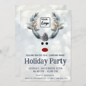 おもしろいbohoトナカイの休日のロ企業のゴ 招待状 (正面/裏面)