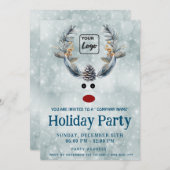 おもしろいbohoトナカイの休日のロ企業のゴ 招待状 (正面/裏面)