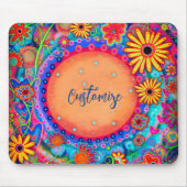 おもしろいBohoフローラカスタマイズ可能な電話のインスピレーション マウスパッド (正面)