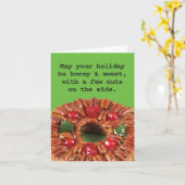 おもしろいBoozy/Sweet/Nutty Fruitcakeホリデーカード カード (黄色い花)