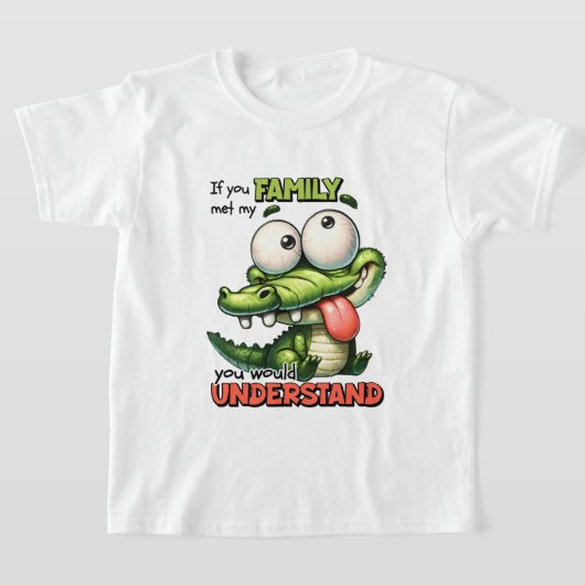 おもしろいbot gator word artファミリー tシャツ (レイダウン)