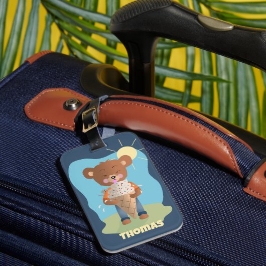 おもしろいBrain Freezeキッド荷物タパーソナライズされたグ ラゲッジタグ (正面インサイチュ1)