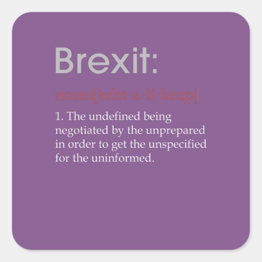 おもしろいBrexit定義ギフト スクエアシール (正面)