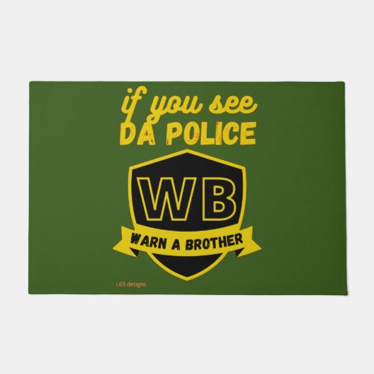 おもしろいBRO警告のフォーマット ドアマット (正面)