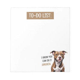 おもしろいBrown To Do List Pit Bull Terrier ノートパッド