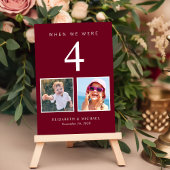 おもしろいBurgundy Red 結婚's テーブルナンバー
