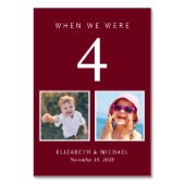 おもしろいBurgundy Red 結婚's テーブルナンバー (裏面)