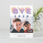 「おもしろいBye 2020」トレンディー独身の写真 シーズンカード (スタンド正面)