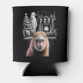 おもしろいCapybara Selfie with Santa Capyクリスマス 缶クーラー (正面)