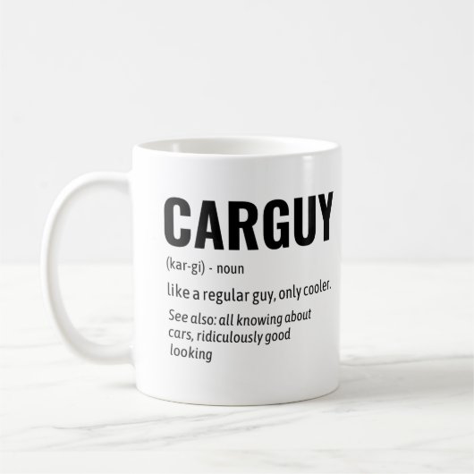 おもしろいCargy辞書の定義 コーヒーマグカップ (左)