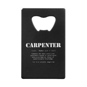 おもしろいCarpenter Gift – 辞書定義 クレジットカード栓抜き
