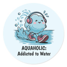 おもしろいCartoon Cloud Round Stickers