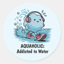 おもしろいCartoon Cloud Round Stickers ラウンドシール