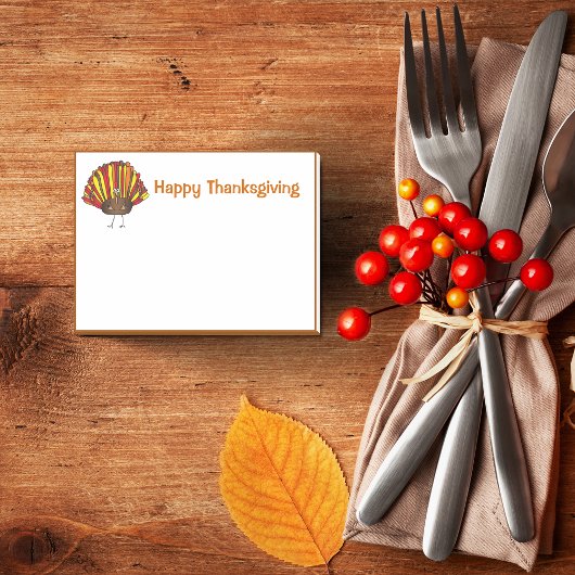 おもしろいCartoon Thanksカラフル Giving Turkey ポストイット