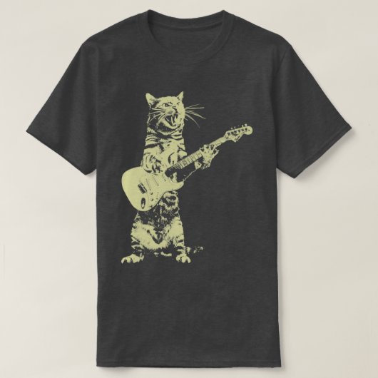 おもしろいCAt遊ギター Tシャツ (デザイン正面)