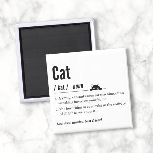 おもしろいCat Definition白黒スクエアマグネット マグネット