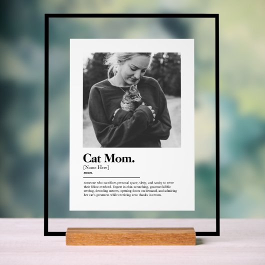 おもしろいCat Momおもしろい辞書の定義（写真あり） アクリルサイン (ニュートラル)