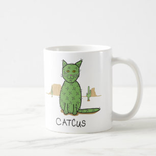 "おもしろいCatcus"サボテンスケッチ コーヒーマグカップ