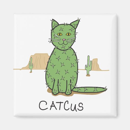 "おもしろいCatcus"サボテンスケッチ マグネット (正面)