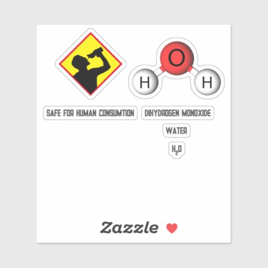 おもしろいChase Dihydrogen Oxide (H2O)化学 シール (シート)