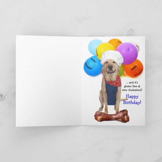 おもしろいChef Dog/Lab誕生日 カード (内部)