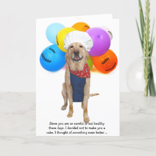 おもしろいChef Dog/Lab誕生日 カード