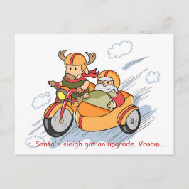 おもしろいChristmasはがき：サンタのソリがアップグレード シーズンポストカード