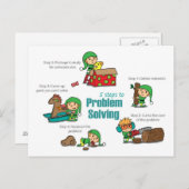 おもしろいChristmasはがき：問題解決の小妖精や小人 シーズンポストカード (正面/裏面)